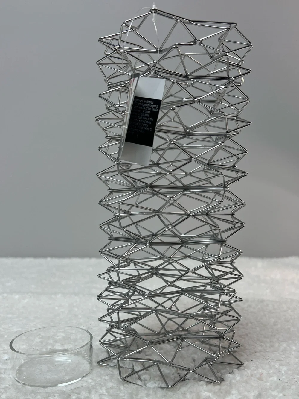 Design Ideas Astral Silver Geometric Wire Sculpture Flower Vase